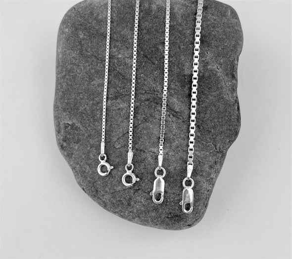 Sterling Silver Box Chain Necklaces