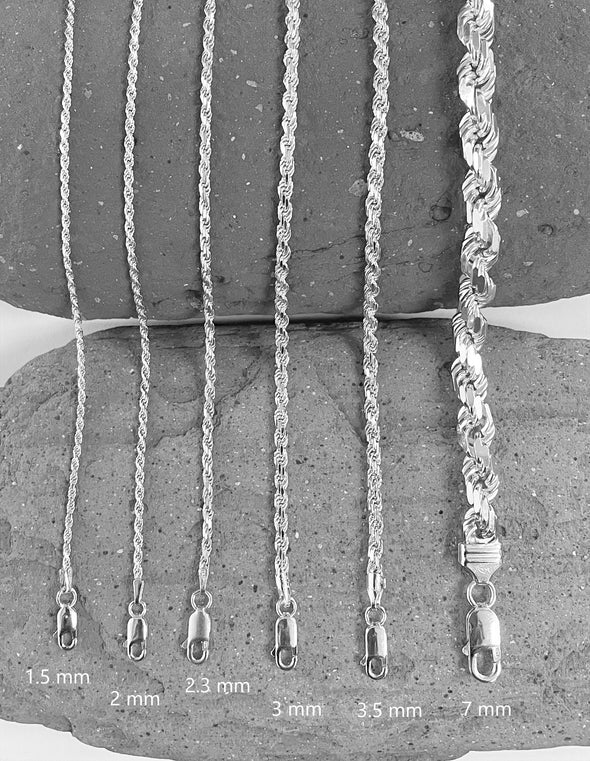 Sterling Silver Rope Chain Necklaces