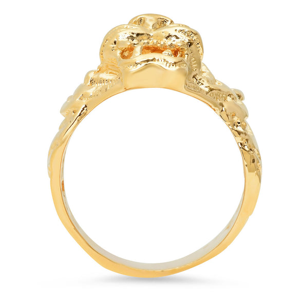 Yellow Gold Plated Silver El Tiger Ring ( Size 8-12)